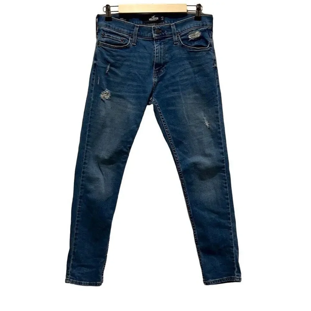 HOLLISTER men's skinny epic flex blue jeans‎ 29/30 normcore casual preppy